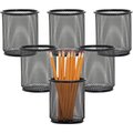 Lorell Pencil Cups, Steel Mesh, 3-1/2"x3-7/8", 6/BX, Black PK LLR84149BX